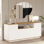 Hanah Home Fr15-Aw Consola Pino Atlántico Blanco 180x75x44.5 cm Fabricado en Melamina 18mm Mueble Salón Pasillo Dormitorio